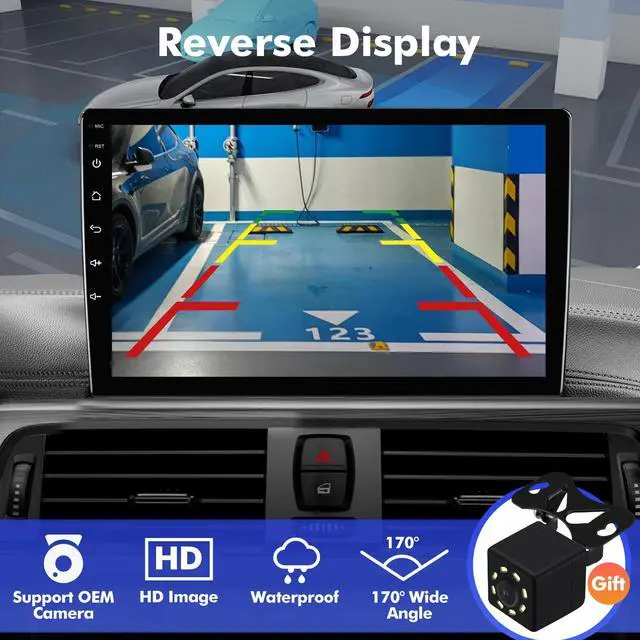 Alt view image 6 of 6 - 10.1 Inch IPS Touchscreen Android 14 Car Stereo for Jeep Compass 2 MP 2017-2019 with Wireless CarPlay & Android Auto 4+64GB Car Radio, Support GPS, WiFi 6, Bluetooth,5.4, Backup Camera, SWC, Dual USB