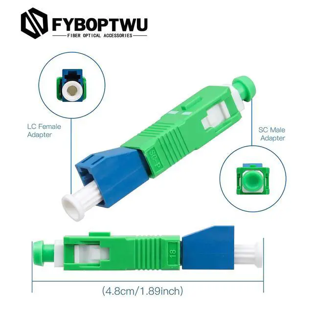 Alt view image 3 of 3 - 20pcs Single Mode SC/APC Male to LC/UPC Female Adapter 9/125um Hybrid Optical Fiber Adapter SC APC Male to LC UPC Female Adapter Connector
