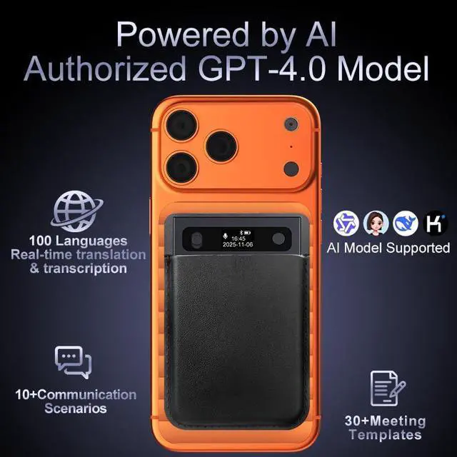 Alt view image 5 of 6 - AI Voice Recorder, Transcribe & Summarize with AI, App Control, Supports 120+ Languages for Lectures, 64GB Memory, Audio Recorder for Lectures, Meetings, Calls,Blue