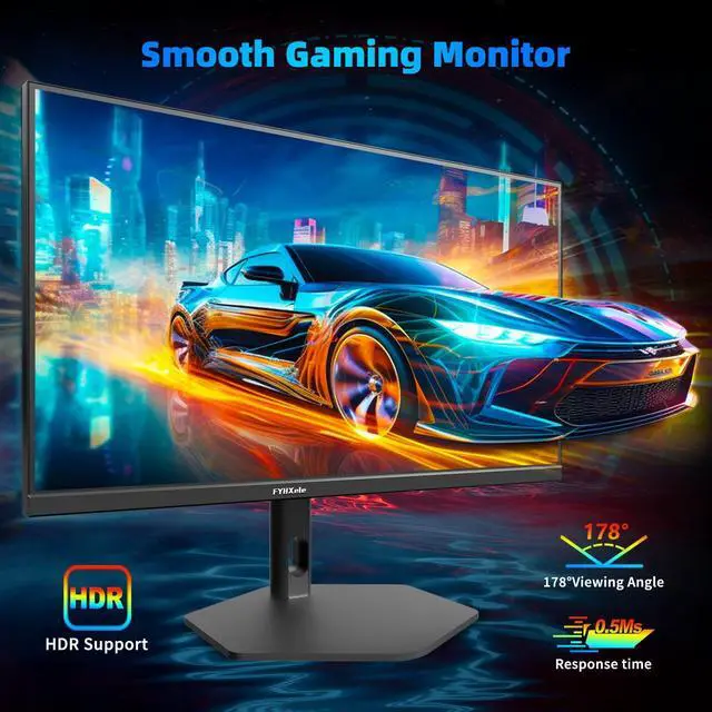 Alt view image 4 of 6 - 27 inch Gaming Monitor 380Hz, FHD 1080P, 0.5ms Frameless, Ultra Slim Computer Monitor, Height/Pivot/Swivel/Tilt Adjustable Vertical Monitor, Support FreeSync, VESA, DP*2, HDMI*2
