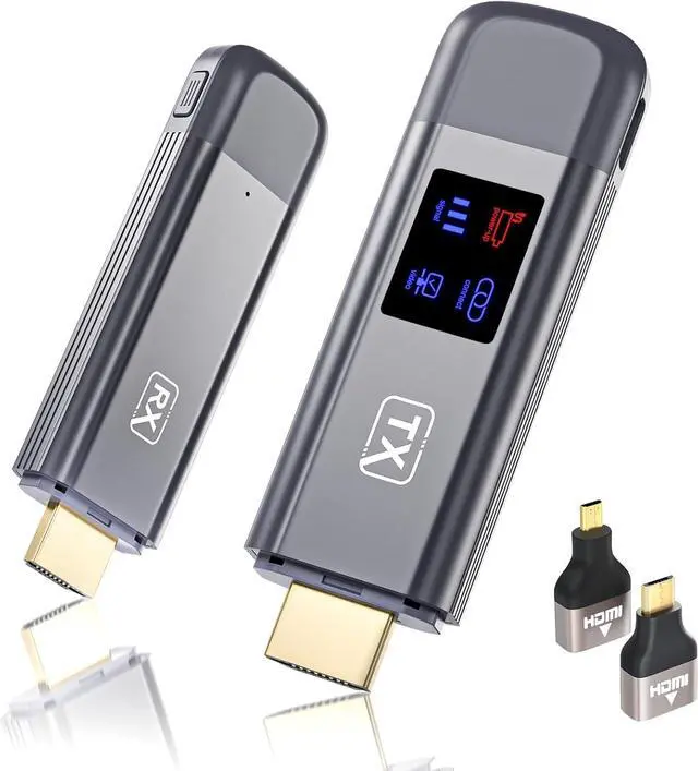 Main image of Wireless HDMI Transmitter and Receiver 2026 Upgraded Extender 4K Decode Input 1080P Output Plug&Play Portable 2.4G/5.8G for Video and Audio to Monitor PC/Laptop/Camera/HDTV/Projector/TV Box