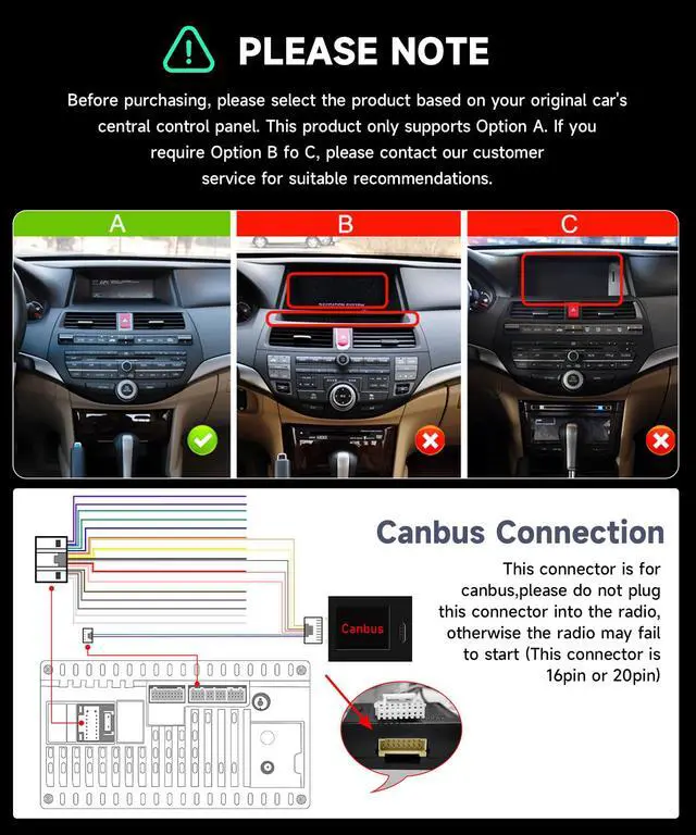 Alt view image 2 of 6 - 4Core +64G Android Car Radio Wireless Carplay for Honda Accord 8th 2008-2013, Car Stereo Android Auto GPS WiFi EQ Bluetooth 5.0 10.1 Inch Touch Screen FM/RDS Backup Camera