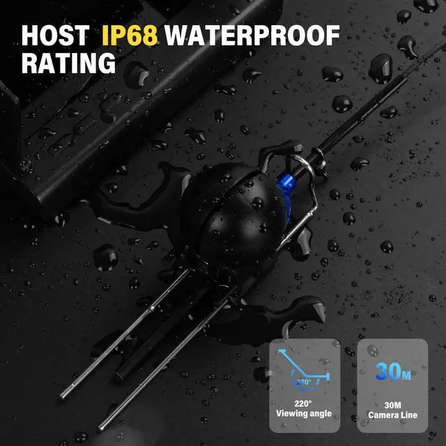 Alt view image 5 of 6 - 5inch Portable Fish Finder Camera Underwater Fishing Camera, 220° Wide Angle Infrared Night Vision, Host IP65 Waterproof Ice Fishing Camera for Ice, Lake and Boat (B)