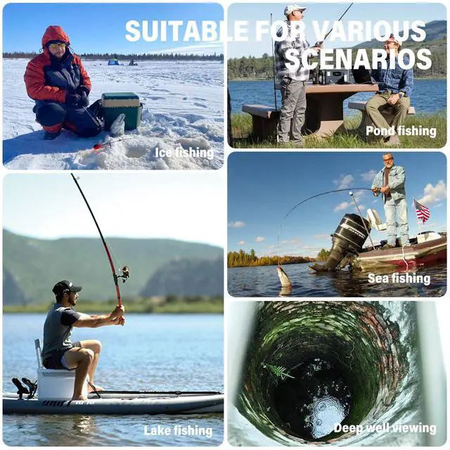 Alt view image 6 of 6 - 5inch Portable Fish Finder Camera Underwater Fishing Camera, 220° Wide Angle Infrared Night Vision, Host IP65 Waterproof Ice Fishing Camera for Ice, Lake and Boat (B)