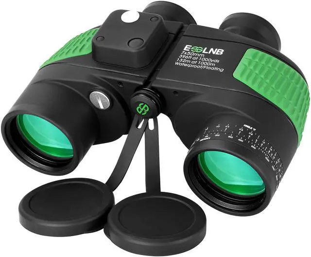 Main image of 7X50 Marine Binoculars IPX7 Waterproof Binoculars for Boating with Illuminated Rangefinder and Compass BAK4 Prism FMC Military Floating for Navigation Hunting w/Bag and Strap