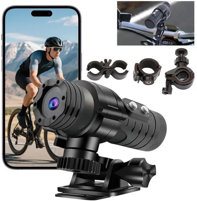 Main image of WiFi Helmet Camera HD 1080P Bike Motorcycle Video Recorder, IP66 Waterproof Action Camera DV DVR Riding Recorder Cycling Cam for Bicycle, Motorbike & Sports Helmet