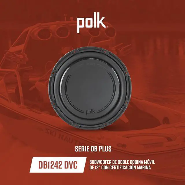 Alt view image 2 of 3 - DB1242 DVC - DB+ Series Shallow 12 Inch Subwoofer, Marine and Car Audio Subwoofers, 26Hz-200Hz Frequency Response, Dual 4-Ohm Voice Coils & Polypropylene Woofer Cone