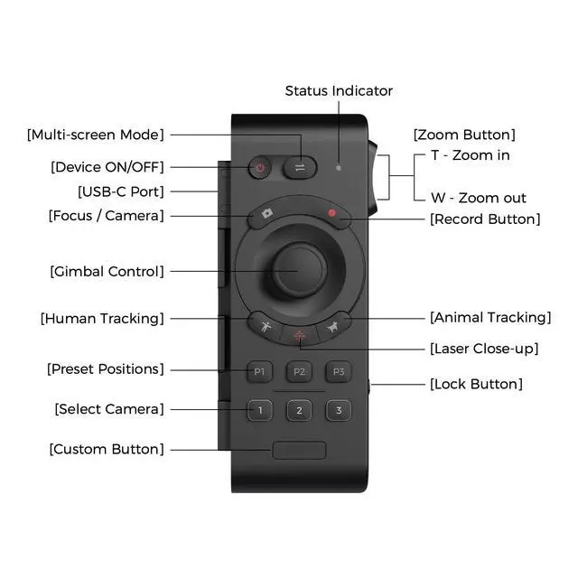 Alt view image 2 of 6 - Tail Air Smart Remote Controller, PTZ Control via Gimbal Button or Wrist Movements, Bluetooth Wirelessly Connect up to 3 Tail Air/Tail 2 Devices