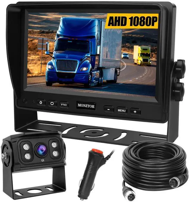 Main image of Backup Camera for Truck RV with AHD 1080P 7" Monitor+Rear View Camera Kit | DIY Guidelines,170 Degree, IP69K Waterproof, IR Night Vision,Reverse Camera with Screen System for Trailer/Tractor/Vehicle