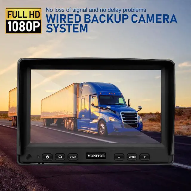 Alt view image 2 of 6 - Backup Camera for Truck RV with AHD 1080P 7" Monitor+Rear View Camera Kit | DIY Guidelines,170 Degree, IP69K Waterproof, IR Night Vision,Reverse Camera with Screen System for Trailer/Tractor/Vehicle