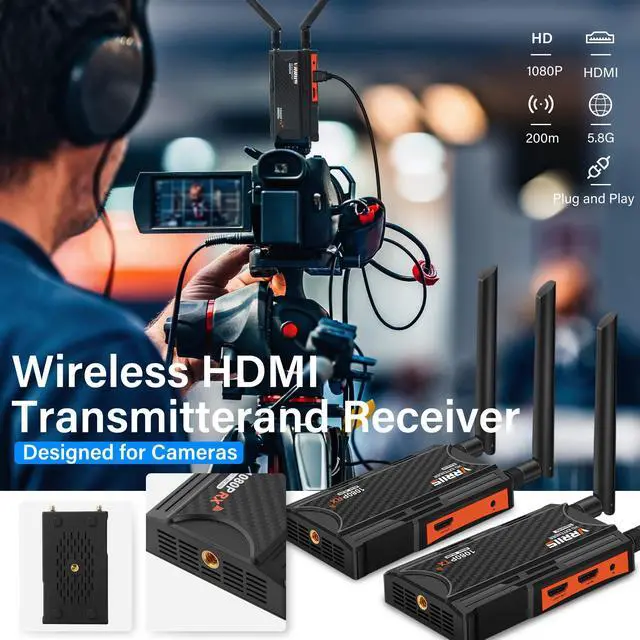 Alt view image 3 of 6 - RX Only, Wireless HDMI Extender Receiver, Up to 1 TX to 4 RX Connections, Max Line-of-Sight Transmission Distance 1 TX to 1 RX (250m), 1 TX to 2 RX (230m), 1 TX to 3 RX (210m), 1 TX to 4 RX (190m)