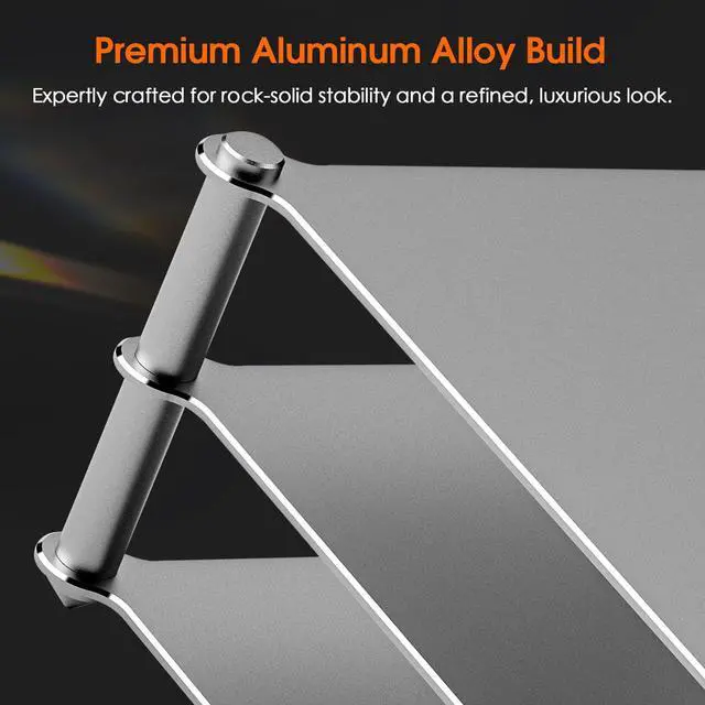 Alt view image 4 of 6 - DoukAudio Aluminum Audio Rack Stand: Multi Layer Desktop HiFi Shelf for Amplifier Preamp DAC Ventilated Modular Storage Rack CNC Build Home Studio Setup