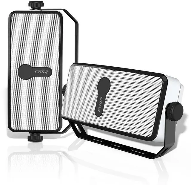 Main image of Bluetooth Outdoor Speaker, IPX5 Waterproof Wall Mount Speaker, Wireless Sync Up to 100 Speakers, Connect Seamlessly to Phone, Computer, Suitable for Patio, Porch, Gazebo, Garage, 2 PCS