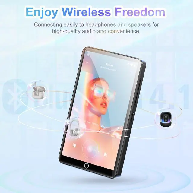 Alt view image 6 of 6 - 80GB MP3 Player with Bluetooth&WiFi, 4.0'' IPS Touch Screen MP4 Players, Android Music Player Built-in Camera, Speaker, Support Spotify, Amazon Music, Deezer, Audible, FM Radio, Expandable Up to 1TB