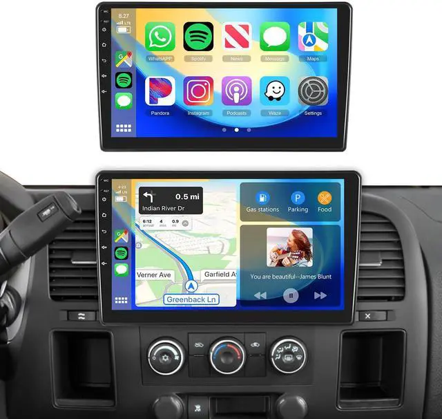 Main image of Car Radio Stereo for Chevy Silverado 2007-2013 Tahoe GMC Sierra Yukon 2G+64G, 10.1" Touch Screen/Wireless CarPlay/Android Auto/DSP EQ/GPS/WiFi/Bluetooth/FM/RDS/SWC/HD Backup Camera