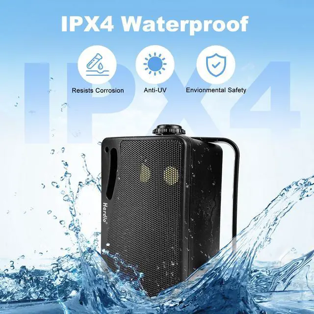 Alt view image 4 of 6 - 3.5 Inch Passive Outdoor Speakers Wired Waterproof Wall Mount Speakers with 400W Superior Sound, All-Weather Durability, for Home Patio Garden Marine Boat Garage Indoor,4-Pack Balck