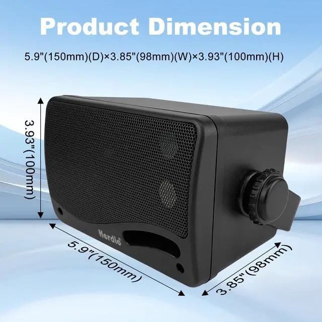 Alt view image 6 of 6 - 3.5 Inch Passive Outdoor Speakers Wired Waterproof Wall Mount Speakers with 400W Superior Sound, All-Weather Durability, for Home Patio Garden Marine Boat Garage Indoor,4-Pack Balck