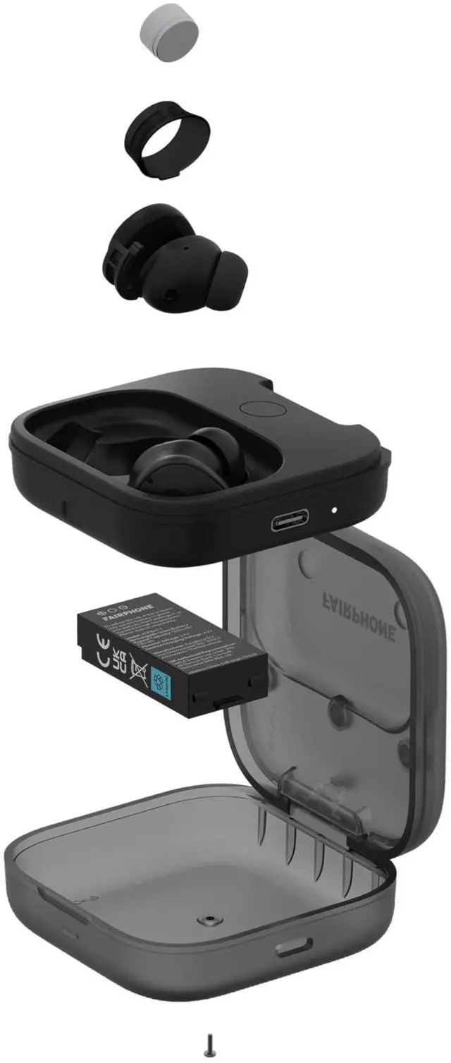 Alt view image 3 of 6 - Fairbuds True Wireless Earbuds with Active Noise Canceling, Ambient Mode, Titanium-Coated Drivers, 26H Battery, ENC Mics, Multipoint Bluetooth, iOS & Android App, Replaceable Parts, Black