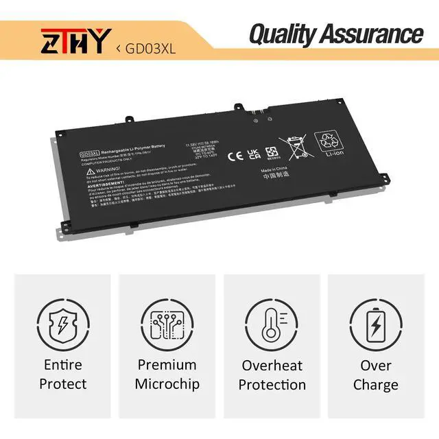 Alt view image 5 of 6 - 59.16Wh GD03XL Laptop Battery Replacement for HP Envy x360 2-in-1 14-fa0000 | 14-fc0000 14-fc0078TU, EliteBook Ultra G1q G1q8,OmniBook X 14-fe0000 14-fe0057nr Pavilion 16-AF 16-AG GD03059XL N66215-005