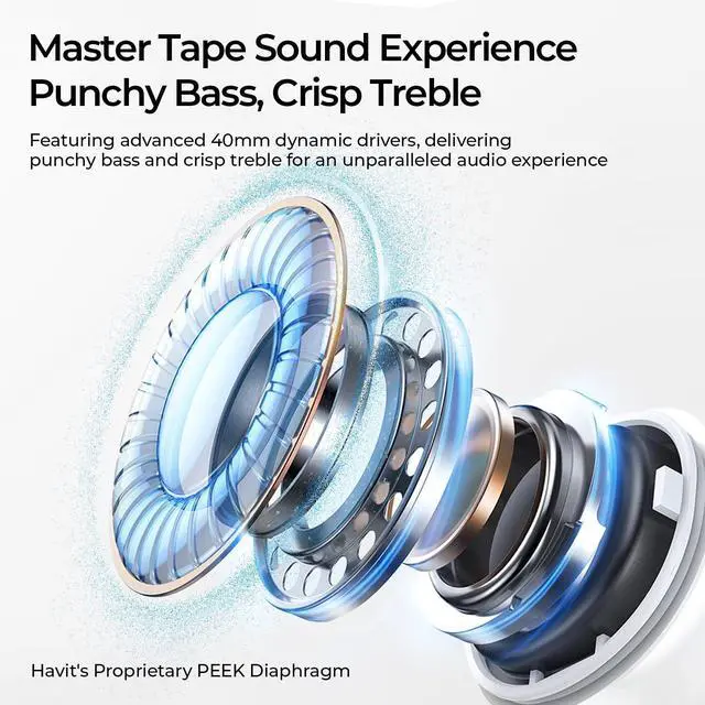 Alt view image 5 of 6 - Space S1 Hybrid Adaptive Noise Cancelling Headphones, 100H Playtime, 45dB ANC, Bluetooth 6.0, LHDC Hi-Res Audio, Over Ear Wireless Headphones with App EQ, Dual Device, for Travel, Office, Home