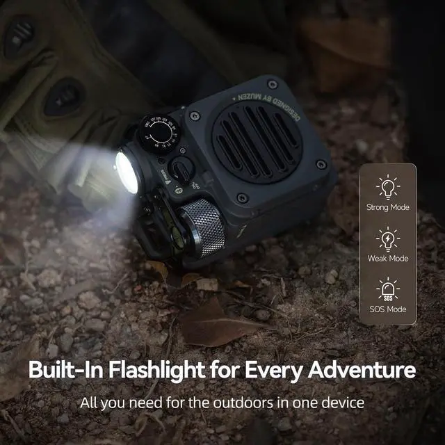 Alt view image 5 of 6 - Wild Mini 3.0 Rugged Portable Bluetooth Speaker with Retro FM Radio