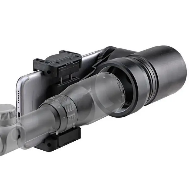 Alt view image 4 of 6 - Aluminum Scope Phone Adapter, Dual View Smartphone Mount | Dual-view design; stable phone alignment; fast mounting