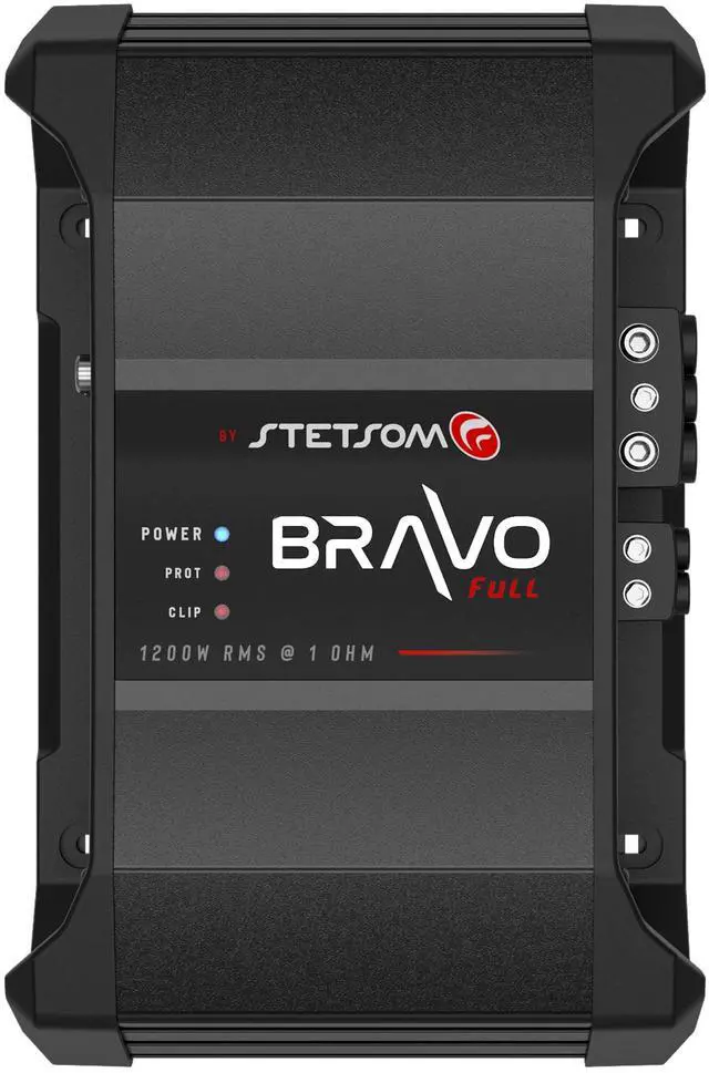 Main image of Bravo Full 1200 1 Ohm Mono Car Amplifier, 1200.1 1.2K Watts RMS, 1 Stable Car Audio, HD Sound Quality, Crossover & Bass Boost, Car Stereo Speaker Subwoofer MD, Smart Coolers