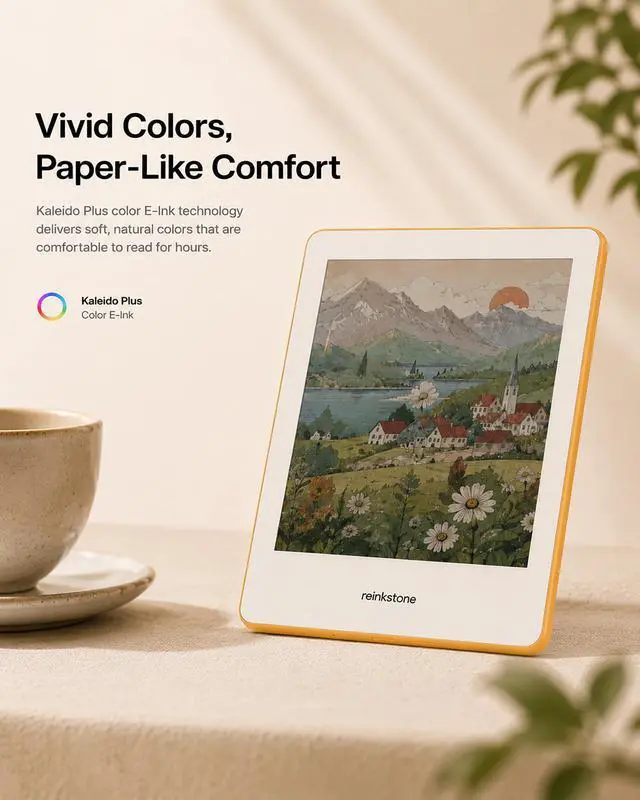 Alt view image 4 of 6 - Color E-Reader - 6" Color Ink Ebook Reader with Open Android System, Supports Mainstream Reading Apps, 32GB Portable E-Ink Tablet for Comics & Manga, 138g Lightweight with Eye-Friendly Front Light