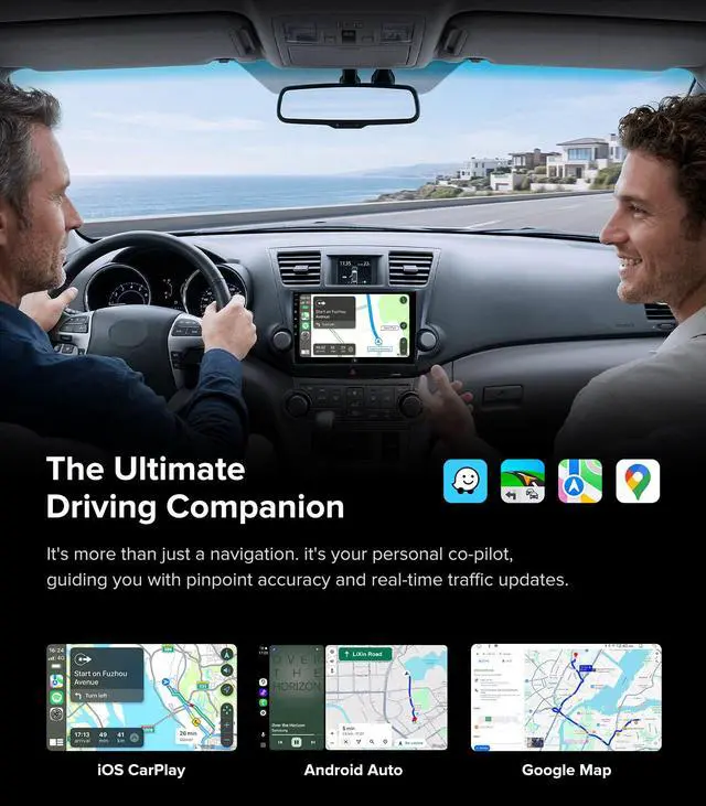 Alt view image 6 of 6 - 10" Linux Stereo for Toyota Highlander 08-14 CarPlay Auto | Fits Highlander 08-14, 3-Sec Fast Boot Linux, 1080P Backup Camera, Retains Factory JBL & SWC, Family Road Trips, Plug & Play