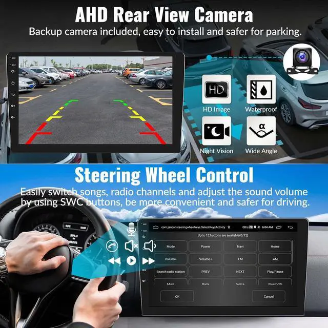 Alt view image 6 of 6 - 4 Core+64G Android 15 for Honda CRV 2007-2011 Car Radio Stereo with Wireless A-pple CarPlay Android Auto WiFi GPS, 9" Touchscreen Bluetooth Upgrade Head Unit 28-UI Mirror Link Backup Cam Mic USB