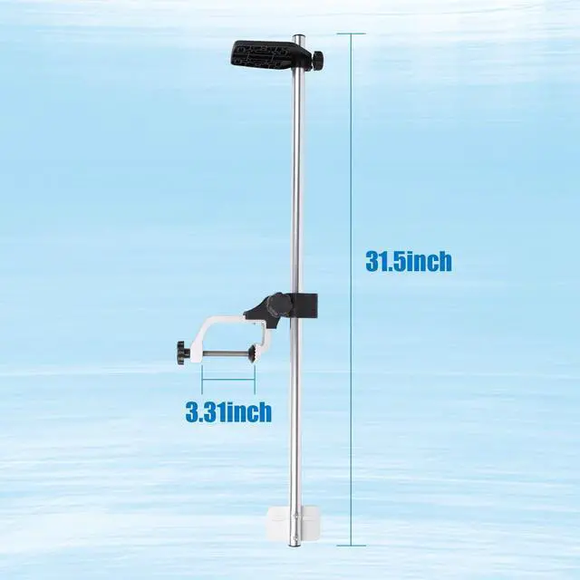 Alt view image 2 of 6 - Portable Fish Finder Mount, transducer Pole Mount for Boat with 360° Adjustable Rotatable for Boats, Canoes, and Kayaks | No-Drill Clamp, Extra-Large Opening Fits Thick Gunwales & Round/Square Rails o