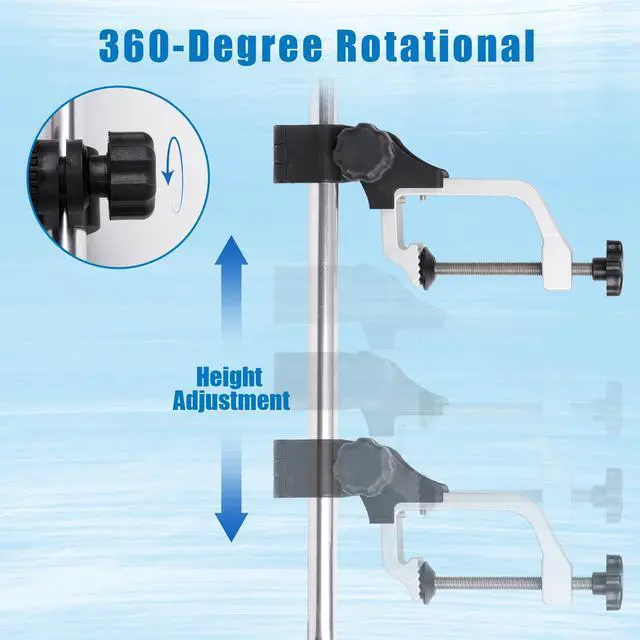 Alt view image 4 of 6 - Portable Fish Finder Mount, transducer Pole Mount for Boat with 360° Adjustable Rotatable for Boats, Canoes, and Kayaks | No-Drill Clamp, Extra-Large Opening Fits Thick Gunwales & Round/Square Rails o