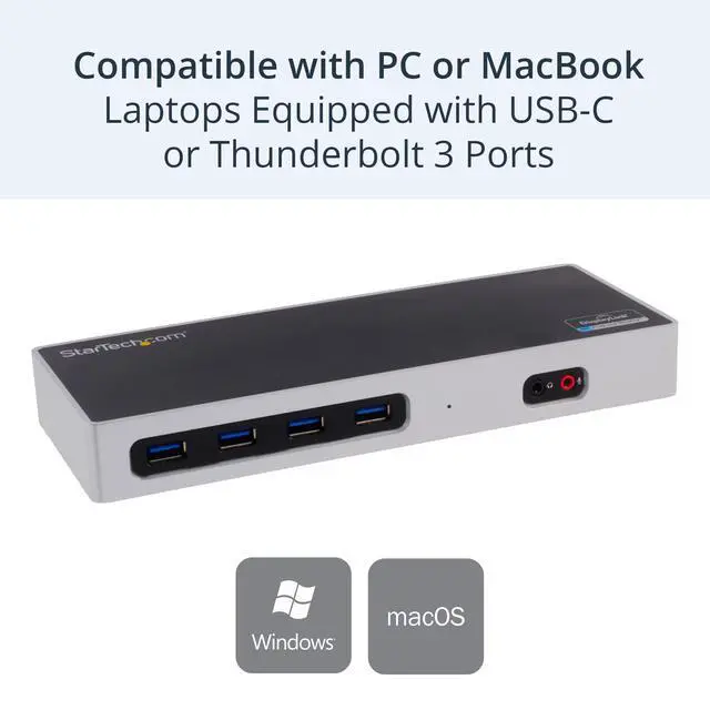 Alt view image 2 of 6 - USB-C & USB-A Dock - Dual Monitor 4K 60Hz Dock DisplayPort + HDMI - Hybrid USB 3.0 Docking Station for USB-C/USB-A Laptops - 6x USB Type-A, GbE - USB 3.1 Gen 1 - Mac/Windows (DK30A2DH) | USB 3.0, Disp