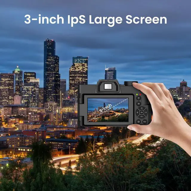 Alt view image 6 of 6 - Digital Camera for Photography, Camara Fotografica Video Auto Focus 48 MP with WiFi Auto-Focus Vlog Camera for YouTube with Flip Screen 16X Zoom with 32GB Micro SD Card Card Reader