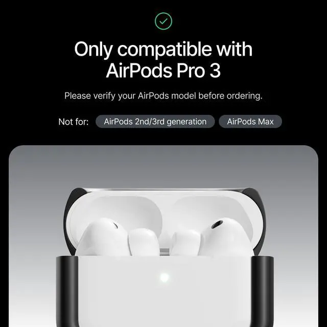 Alt view image 6 of 6 - Compatible with AirPods Pro 3 Case (2025), Minimalist Protective Shock Absorption Aluminum Shells + Elastomer Inlays, Slide-On Fit Charging Case Cover