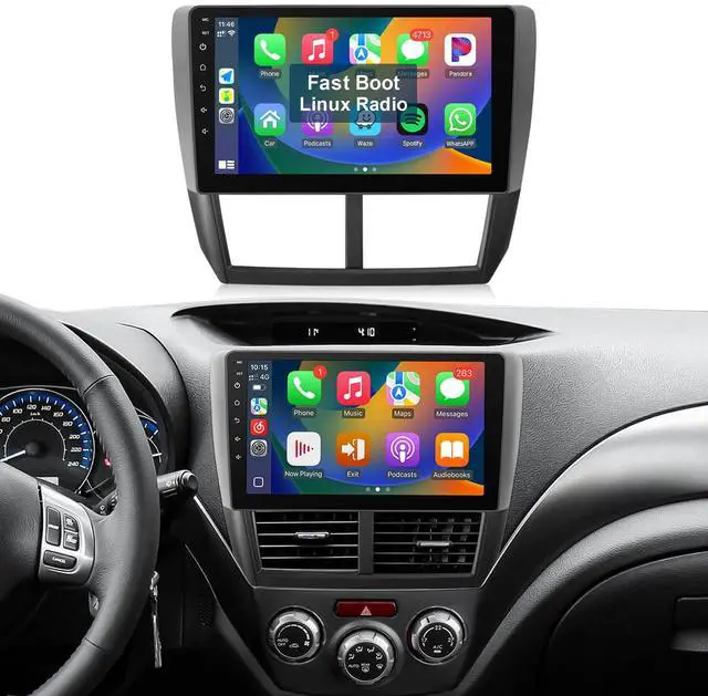 Main image of Linux Car Radio for Subaru Forester 2008-2012 Impreza WRX 2007-2011 | Fast Boot Stereo Upgrade with Wireless CarPlay Android Auto 9'' ToucScreen Built-in Bluetooth SWC Backup Camera MIC