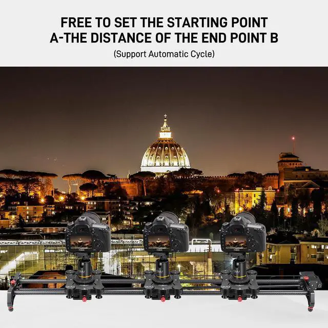 Alt view image 6 of 6 - GVM 48"/120CM Carbon Fiber Motorized Camera Slider, Professional Camera Slider with Remote Control, Support Video Mode, Time Lapse Photography, Horizontal, Tracking and 120° Panoramic Shooting