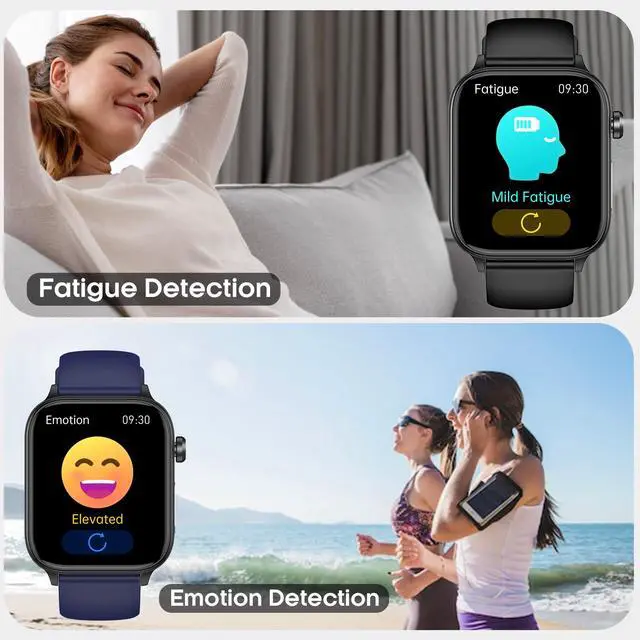 Alt view image 4 of 6 - Smart Watch for Men Women (Answer/Make Calls), 1.96" HD Screen Fitness Watch with Blood Pressure/Heart Rate/Sleep/Body Temperature/Stress Monitor, SOS Button, IP68 Waterproof (Pink)