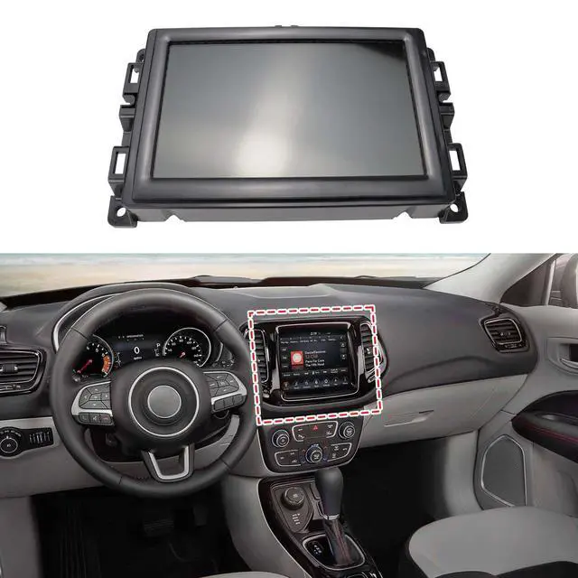 Alt view image 4 of 6 - 7" Uconnect Touch Screen Display with Bracket | Compatible with 2017 2018 2019 2020 Jeep Compass Replaces TDO-WXGA0700K00057-V1 LMB-K00057BL-A