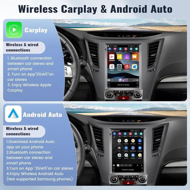 Alt view image 3 of 6 - 2G+64G Android Car Stereo for Subaru Outback Legacy 2010-2014 9.7 Inch Touch Screen Car Radio with Wireless Apple Carplay Android Auto GPS Navigation Bluetooth FM WiFi HiFi Backup Camera MIC