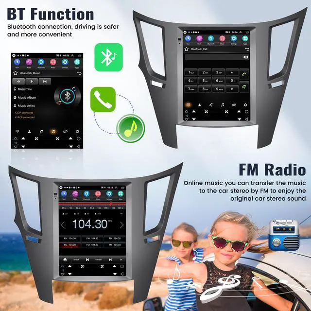Alt view image 4 of 6 - 2G+64G Android Car Stereo for Subaru Outback Legacy 2010-2014 9.7 Inch Touch Screen Car Radio with Wireless Apple Carplay Android Auto GPS Navigation Bluetooth FM WiFi HiFi Backup Camera MIC