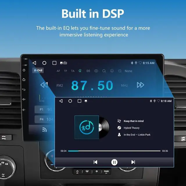 Alt view image 6 of 6 - Car Radio Stereo Android 13 for Chevy Silverado 2007-2013 Tahoe Equinox GMC Sierra Yukon with Wireless CarPlay Android Auto Backup Camera