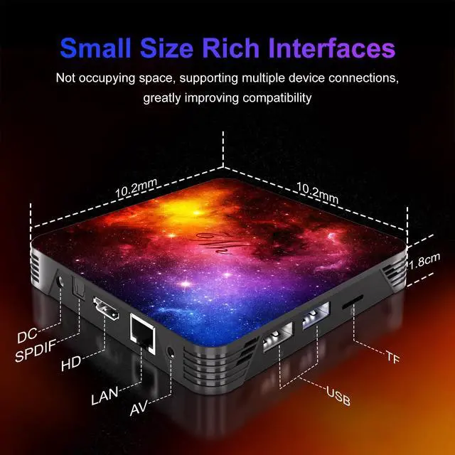 Alt view image 3 of 6 - Android 14.0 TV Box 4GB RAM 64GB ROM, Quad-Core Processor,Mini Keyboard | 4K UHD 60Hz HDR Media Player, Dual Band 2.4G/5G WiFi 6 Bluetooth, USB 3.0 HDMI LAN H.265 Decoding Smart Streaming Box