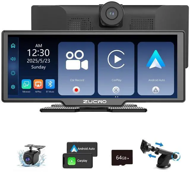 Main image of 11.26 Inch Wireless CarPlay Screen for Car, Apple CarPlay & Android Auto Touch Screen for Car, Bluetooth, BT Music, Navigation, Car Record for Vehicles (Black)