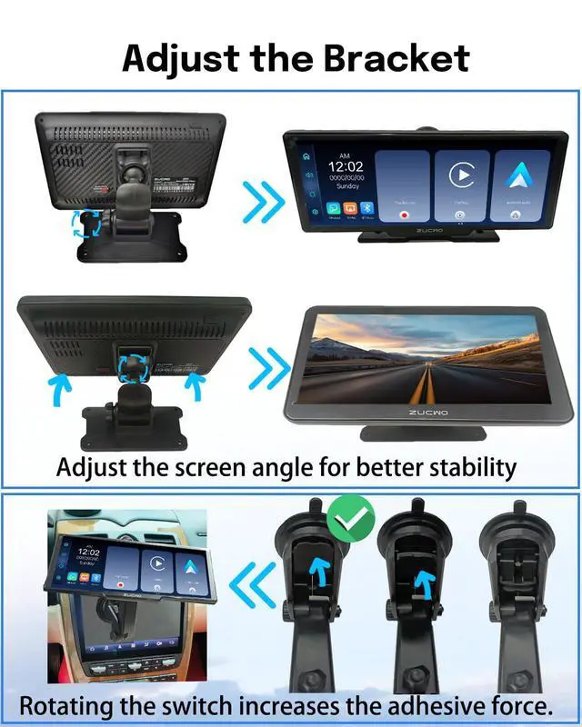 Alt view image 2 of 6 - 11.26 Inch Wireless CarPlay Screen for Car, Apple CarPlay & Android Auto Touch Screen for Car, Bluetooth, BT Music, Navigation, Car Record for Vehicles (Black)