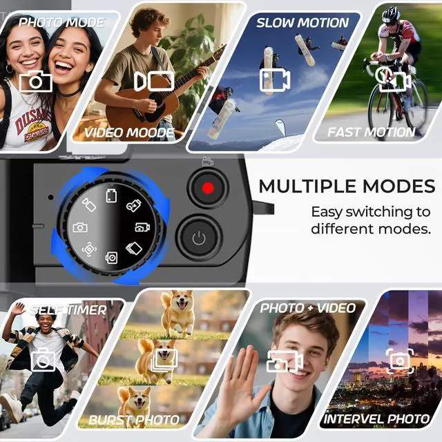 Alt view image 5 of 6 - 4K Digital Camera for Photography with Wide & Macro Lens | WiFi Connection, Flip Screen, Auto-Focus Vlog Camera with MicroSD Card, Card Reader, 2 Batteries, Strap, Webcam Function