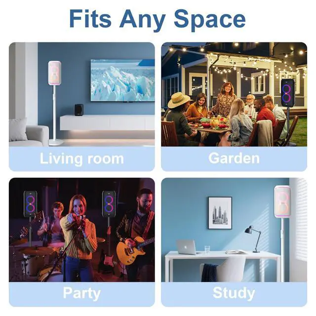 Alt view image 6 of 6 - JBL Partybox Speaker Stand, Heavy Duty Steel for 100/310 | Compatible with JBL Partybox 100/110/120/310/320/EON ONE. Reinforced base, 44 lbs capacity. Height adjustable to 36.22"