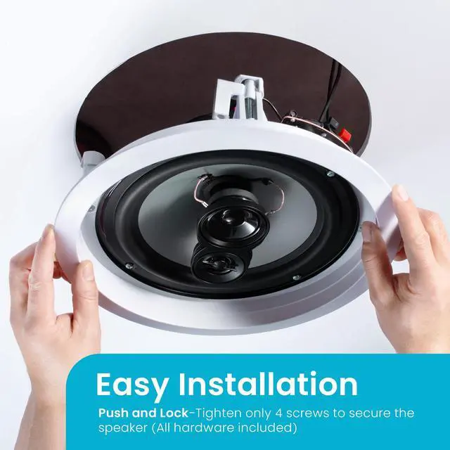 Alt view image 4 of 6 - Acoustic Audio CS-IC83 in Ceiling 8" Speaker 2 Pair Pack 3 Way Home Theater 1400 Watt