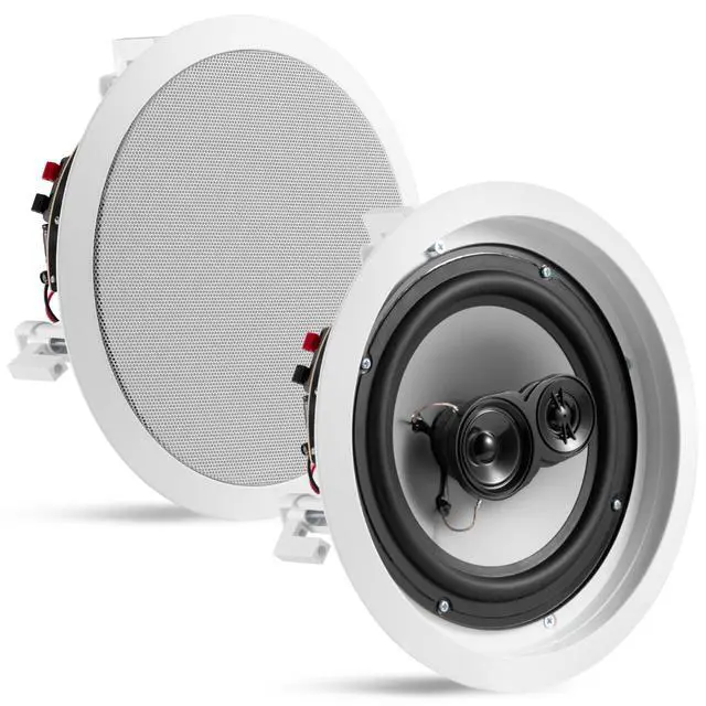 Alt view image 6 of 6 - Acoustic Audio CS-IC83 in Ceiling 8" Speaker 2 Pair Pack 3 Way Home Theater 1400 Watt