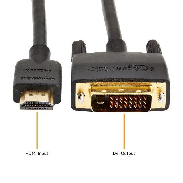 Alt view image 2 of 6 - HDMI to DVI Adapter Cable, Bi-Directional 1080p, Gold-Plated, 6 ft, Black, 36-Pack
